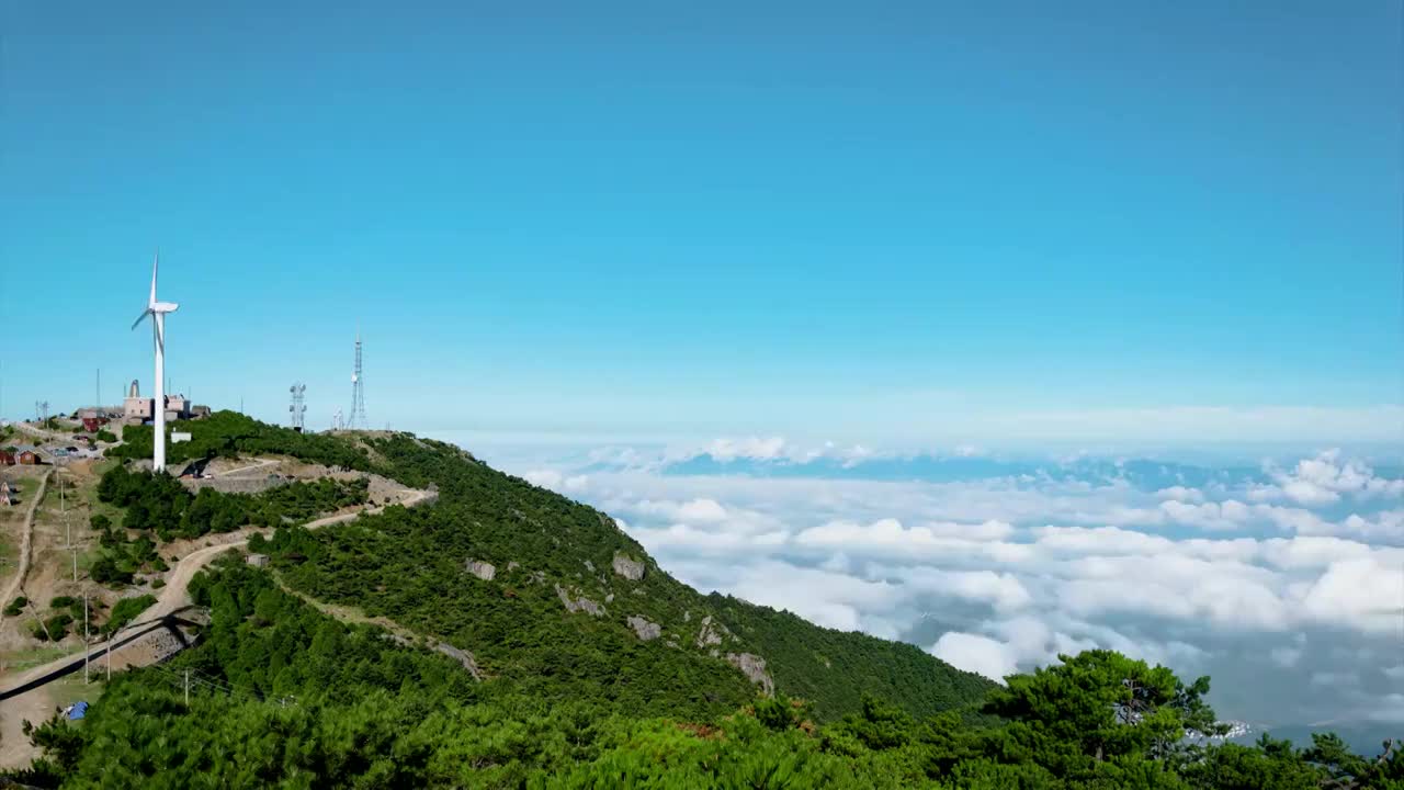 浙江括苍山风力发电厂延时摄影视频素材