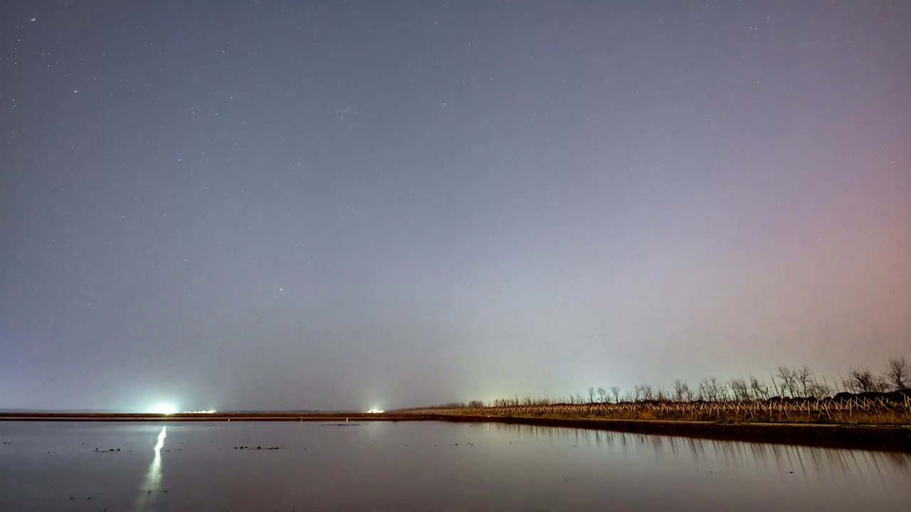 鱼塘边的星空8k延时视频素材