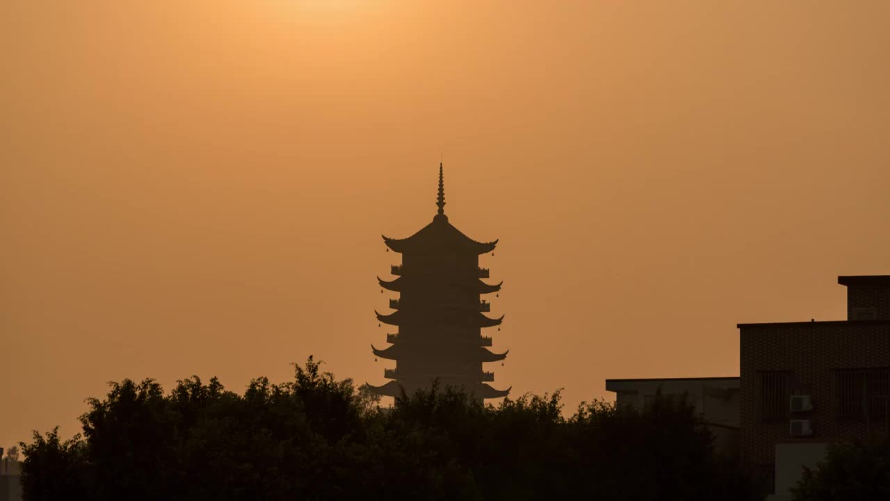 广东佛山魁星阁日落延时视频素材