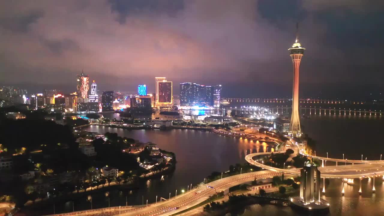 澳门航拍夜景视频下载