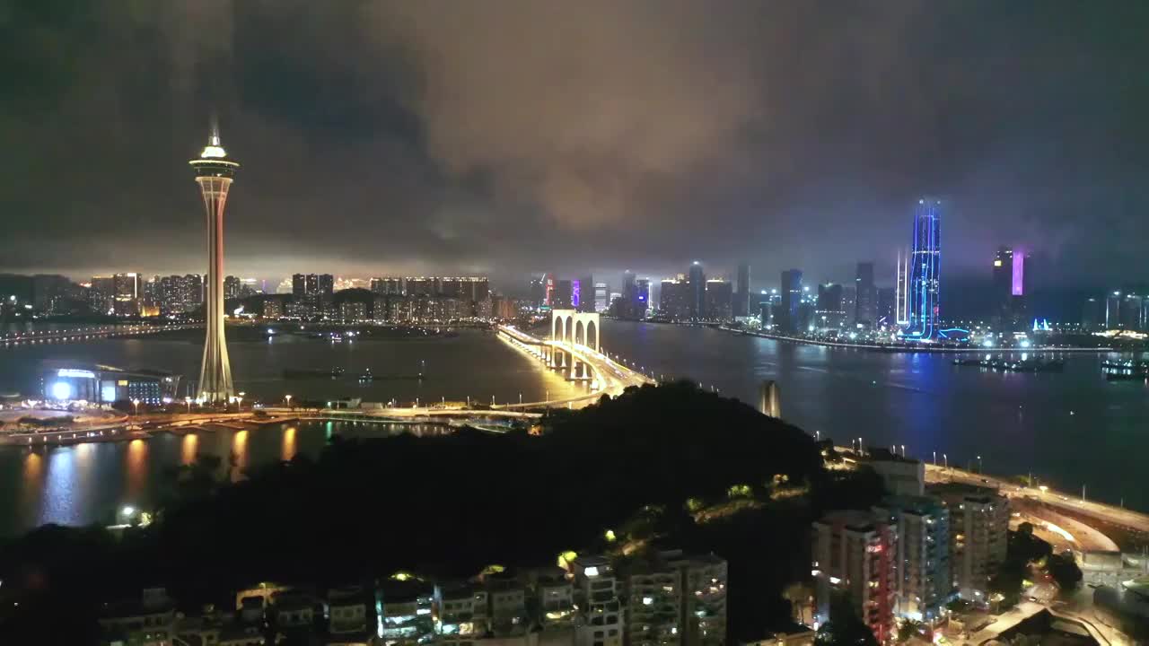 航拍澳门夜景视频下载