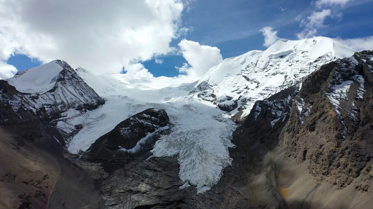 西藏山南姜桑拉姆冰川航拍视频素材