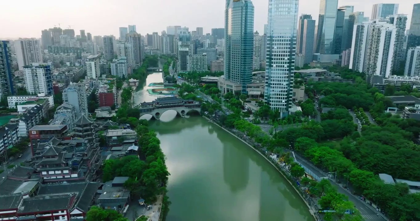 成都市九眼桥航拍风景视频素材