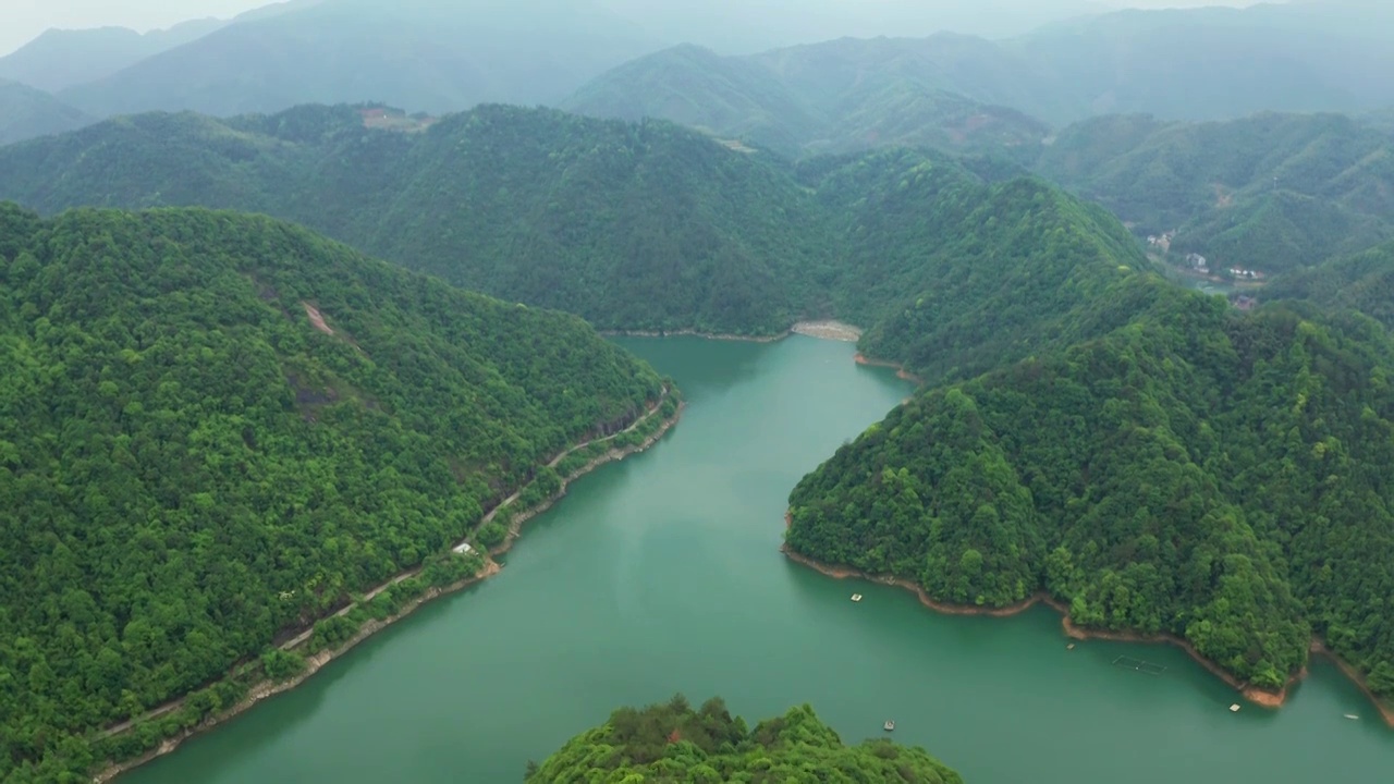 杭州临安柳溪江青山殿视频素材