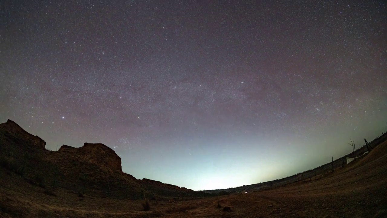 宁夏明长城边的星空8k延时视频素材