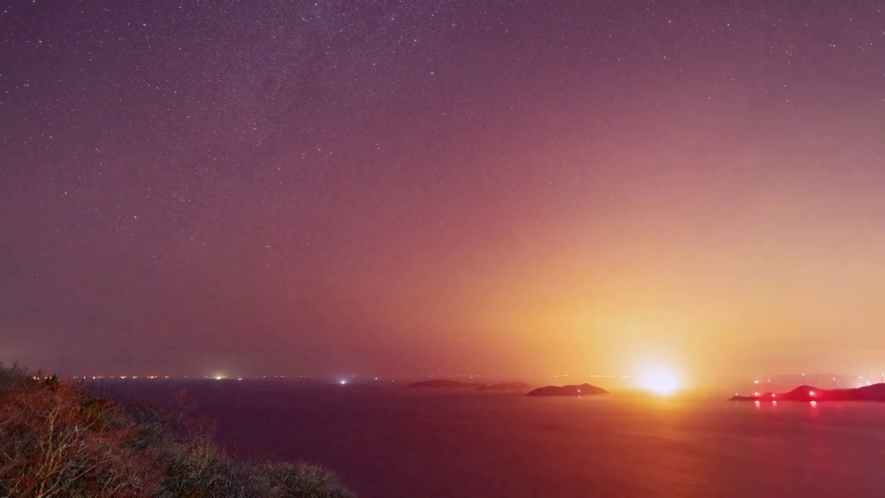 浙江花鸟岛星空8k延时视频素材