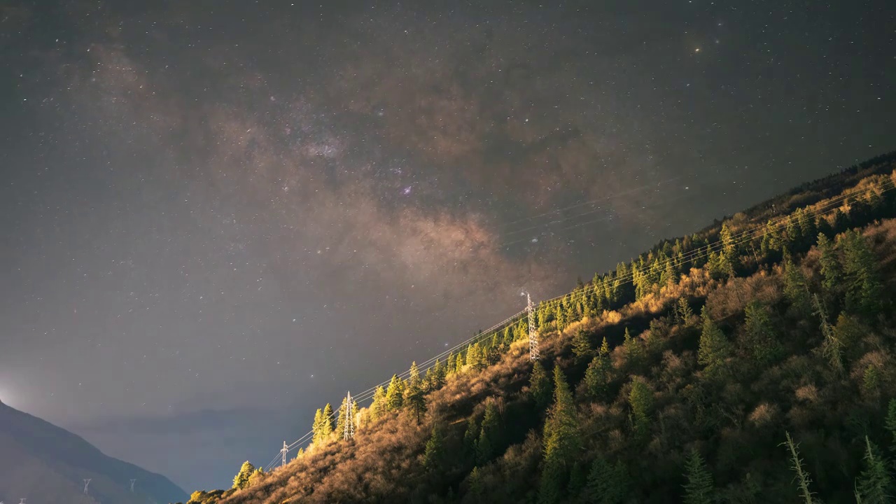 夏季高原星空银河延时摄影视频素材