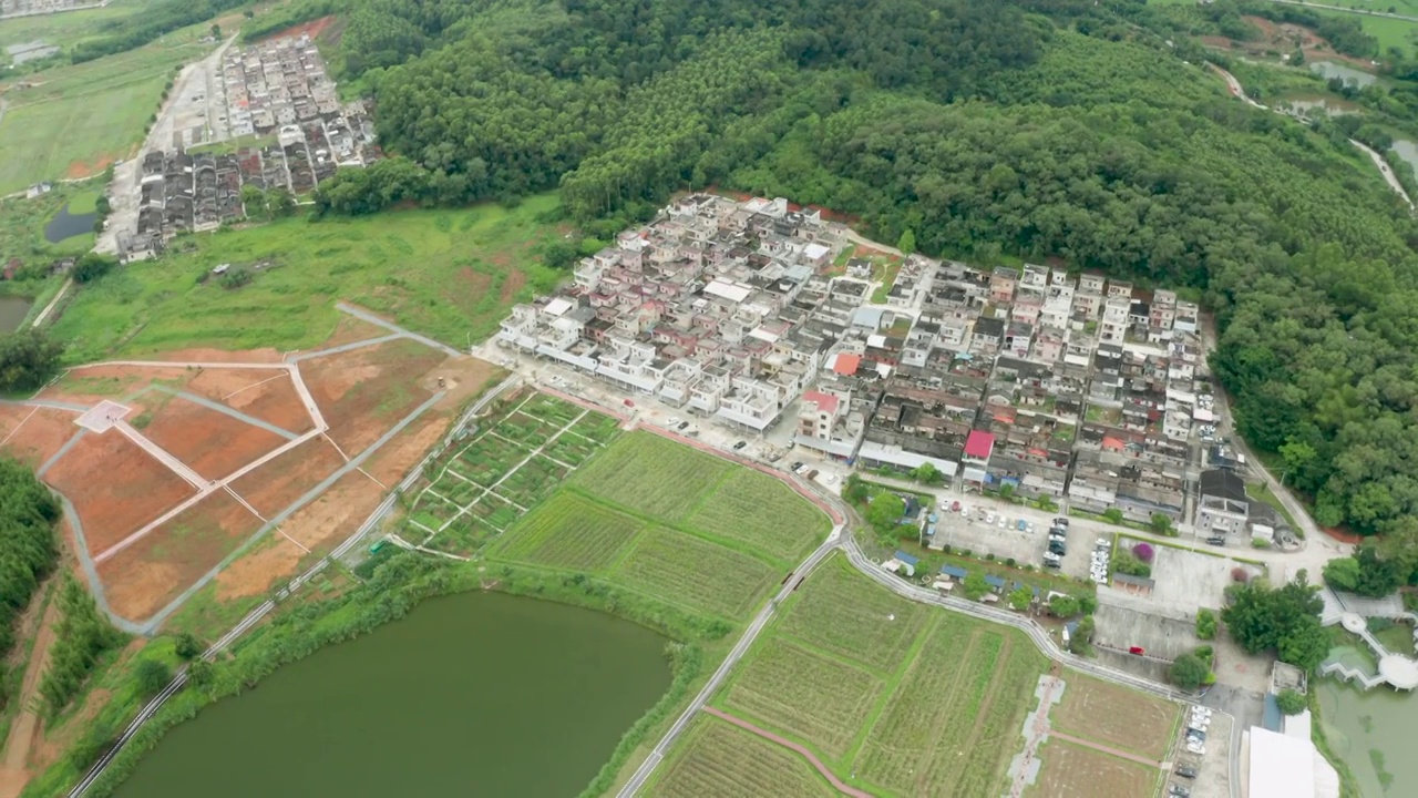 航拍 乡村 农村 水库移民村 实时 视频 /广东 江门 开平大沙视频素材