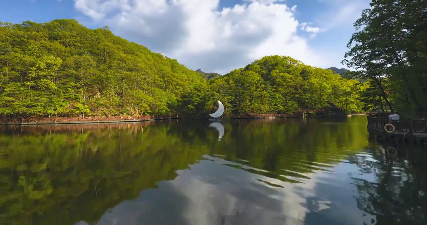 河南省洛阳市白云山旅游度假区山顶湖泊延时摄影视频素材