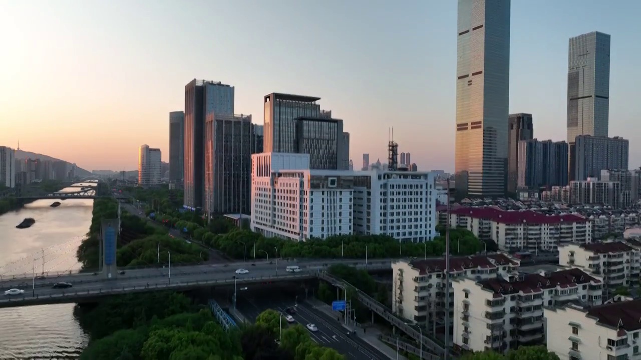 京杭大运河无锡城区段夜晚视频素材