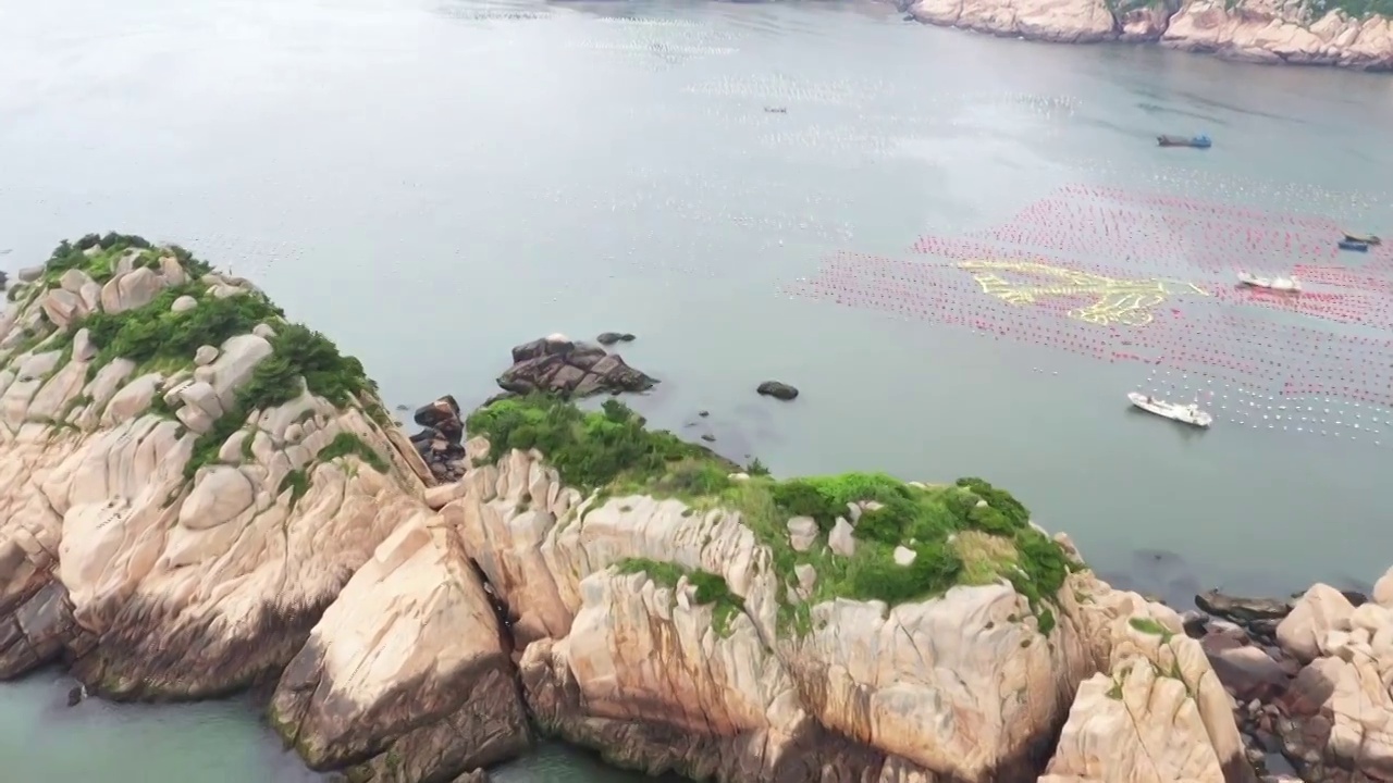 海上贻贝养殖场视频素材