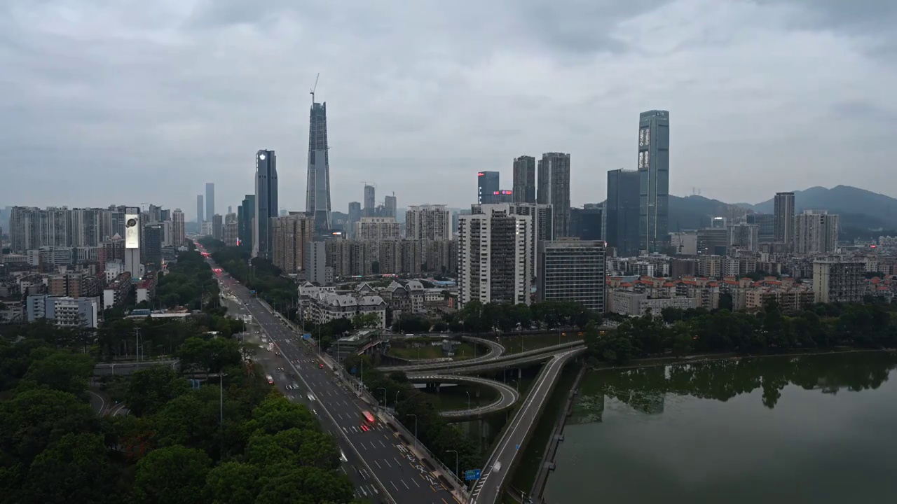 深圳罗湖笋岗东立交桥日转夜延时视频素材