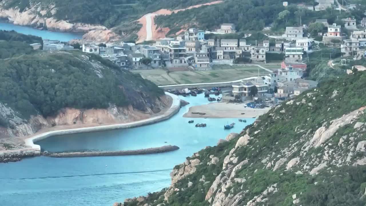 长焦视角下福建平潭岛海岸风光视频素材