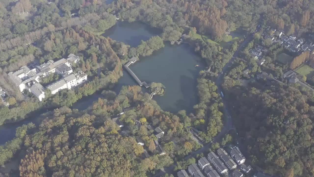 杭州西湖秋天航拍视频素材