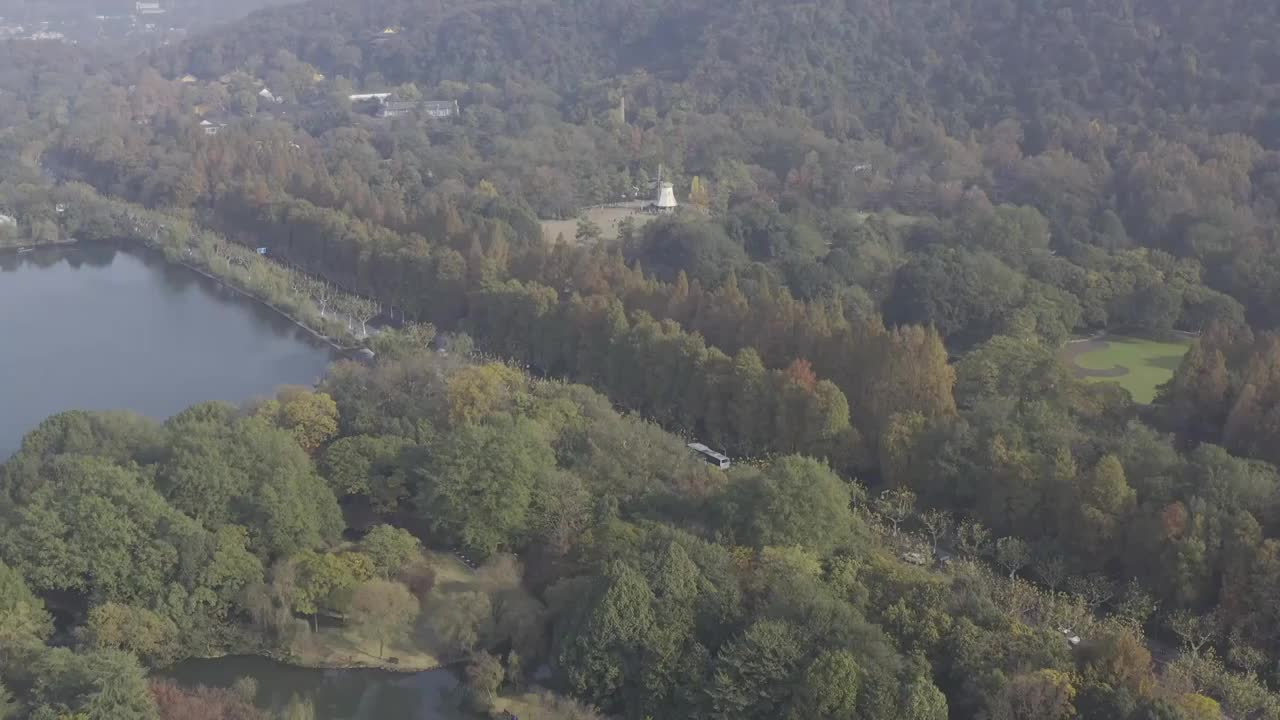 杭州西湖秋天航拍视频素材