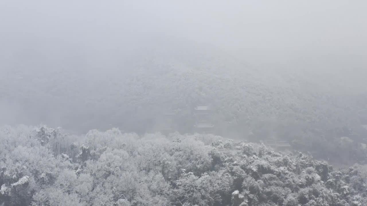 杭州灵应寺雪视频素材