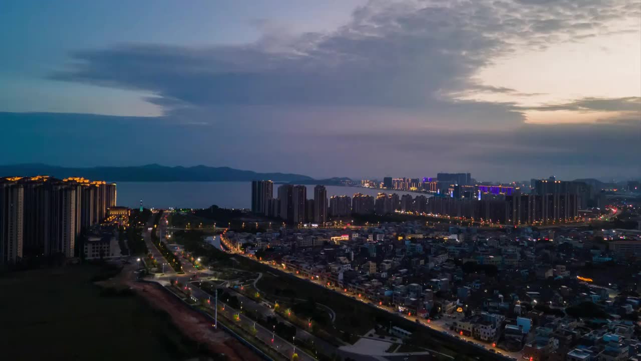 汕尾城市夜景延时视频素材