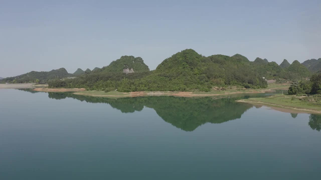 航拍湖南湘西松柏镇松柏水库风光视频素材