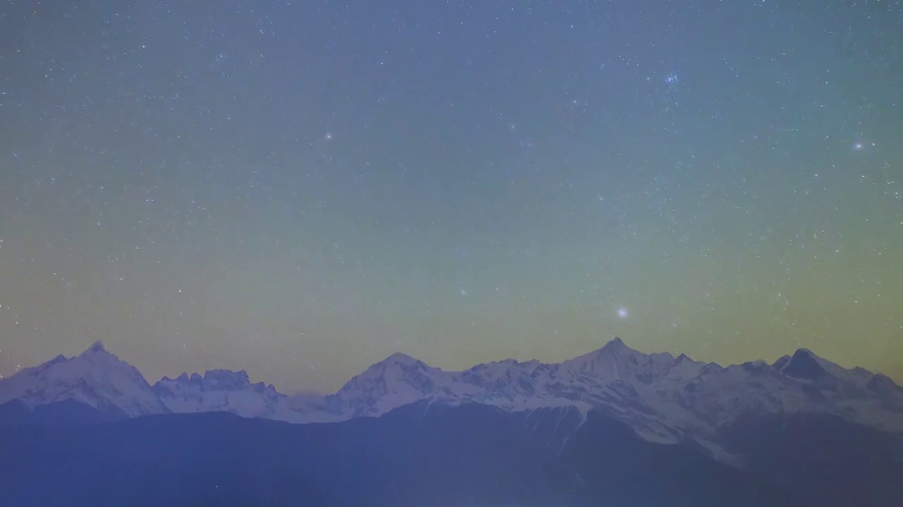 梅里雪山，星空视频素材