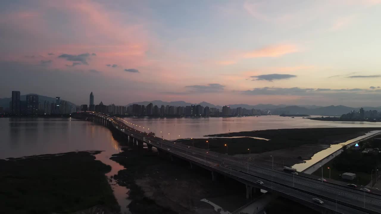 温州瓯越大桥夜景视频素材