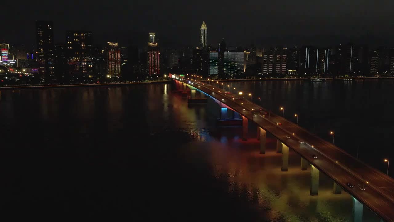 温州瓯越大桥夜景视频素材