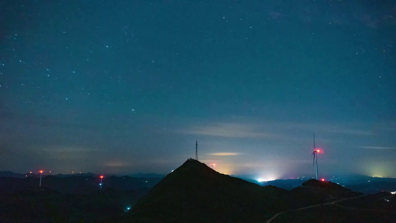 湖南湘西羊峰山星空延时摄影视频素材