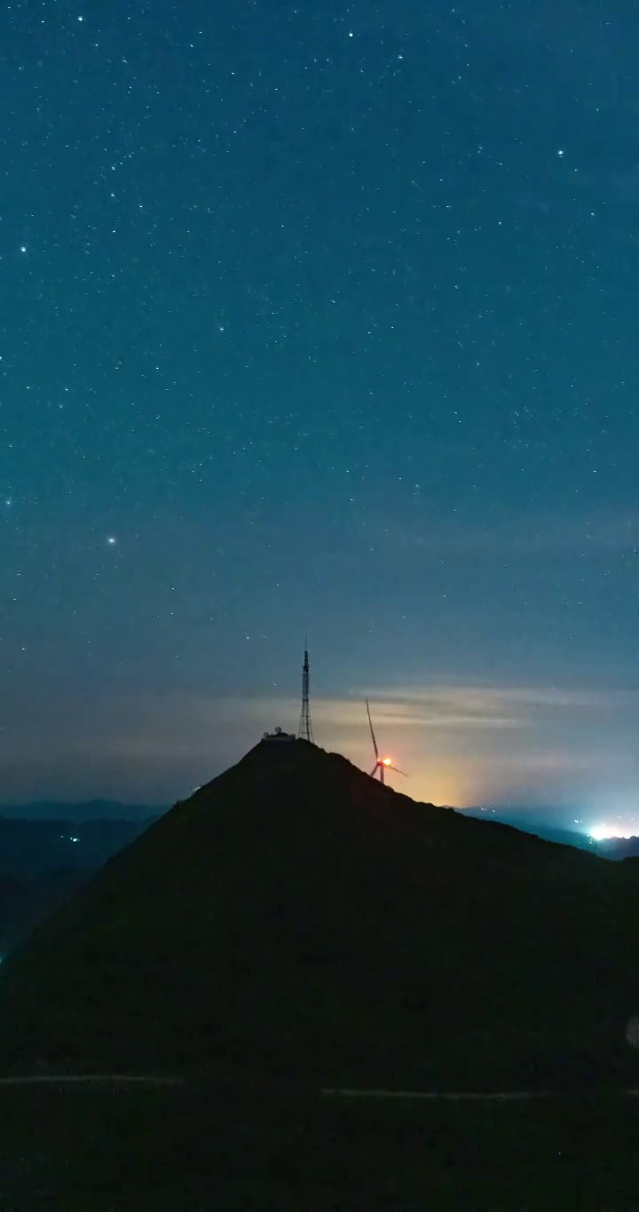 湖南湘西羊峰山星空延时摄影视频素材