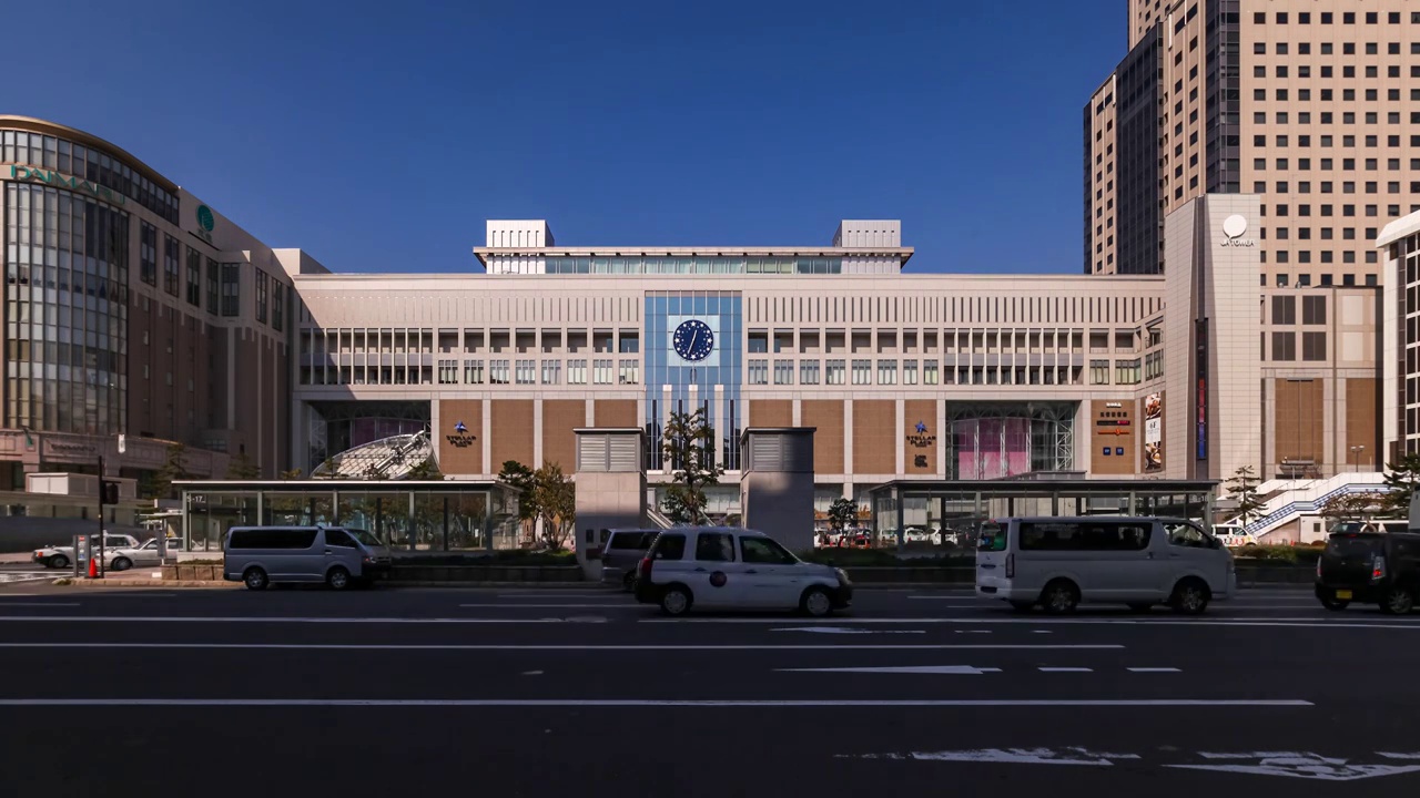 日本，札幌，札幌jr火车站延时摄影全景视频素材