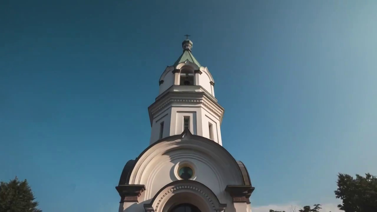 日本，函馆正教会滑轨镜头，hakodate Orthodox church视频下载