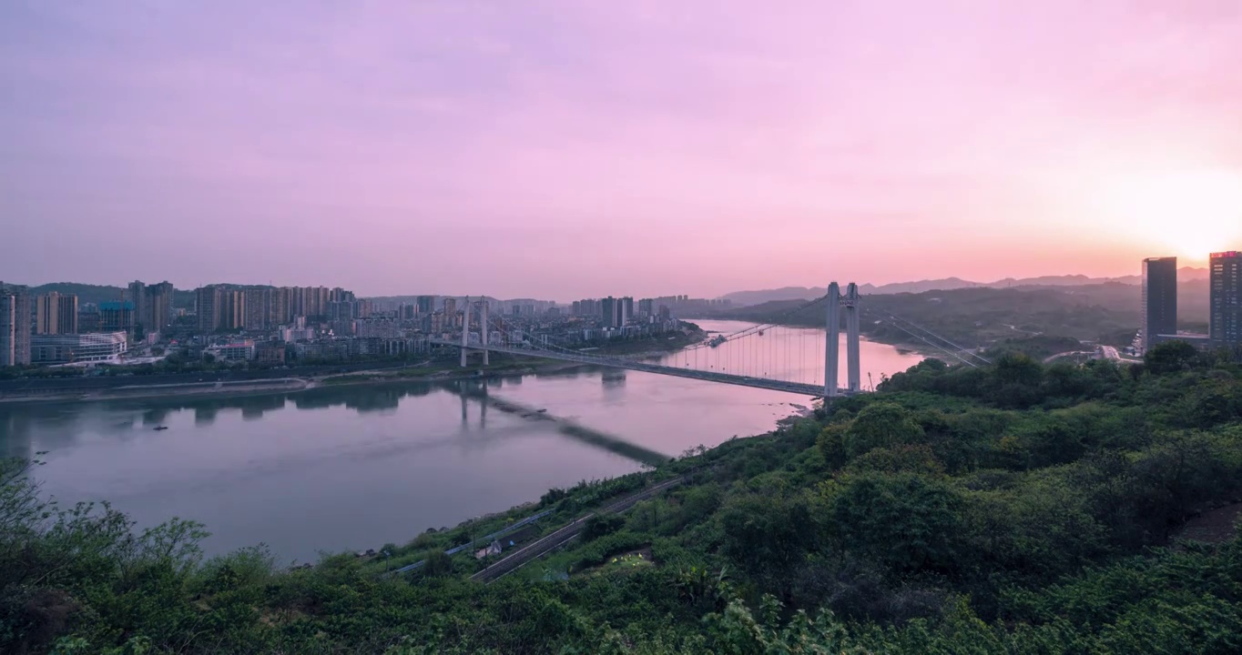 重庆城市建筑-长江江津段视频素材