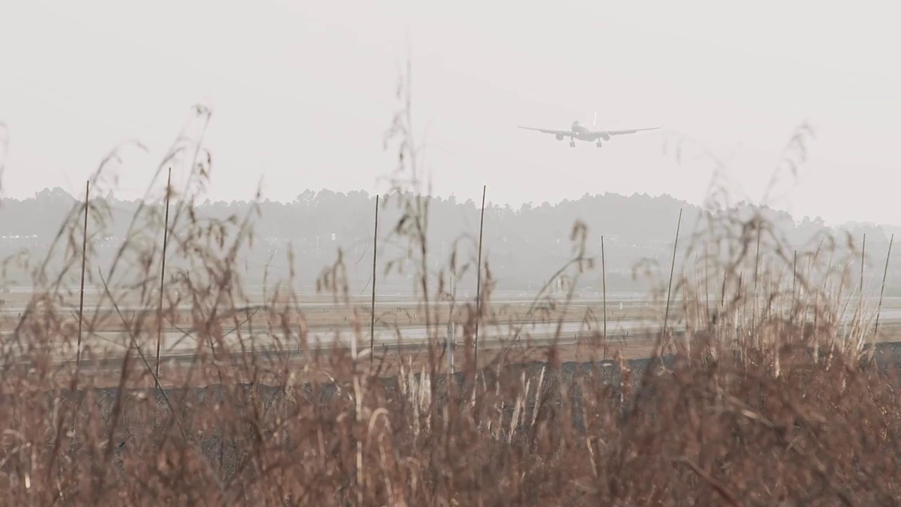 成都双流机场飞机起飞降落航空视频下载