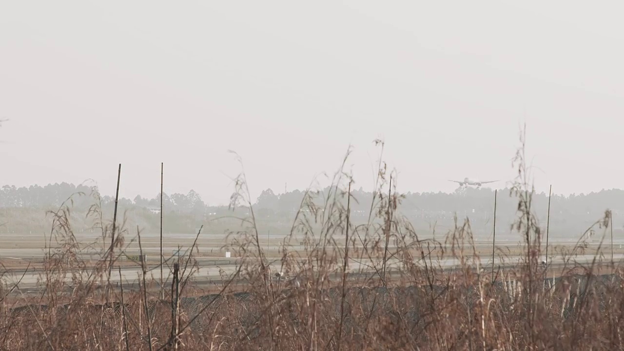 成都双流机场飞机起飞降落航空视频素材