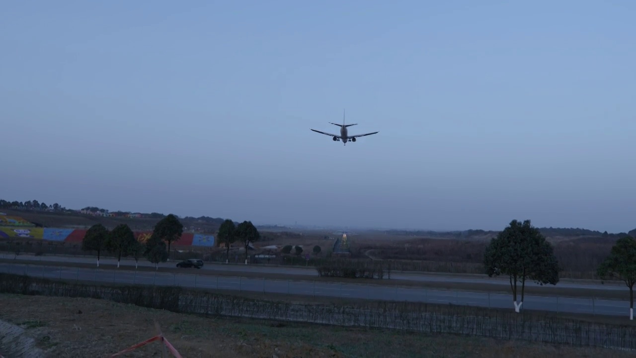 成都双流机场飞机起飞降落航空视频下载