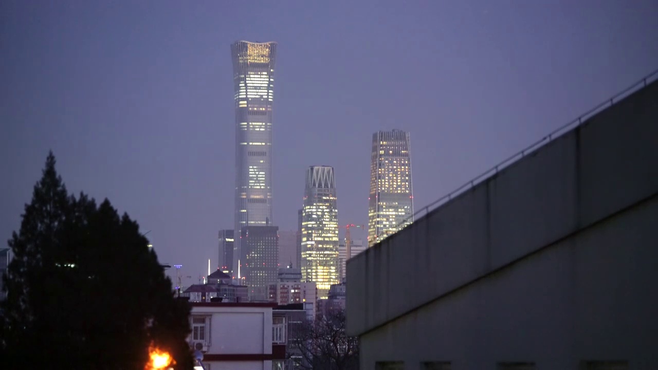 北京国贸CBD 中国尊 国贸三期 三件套 夜景 首都视频素材