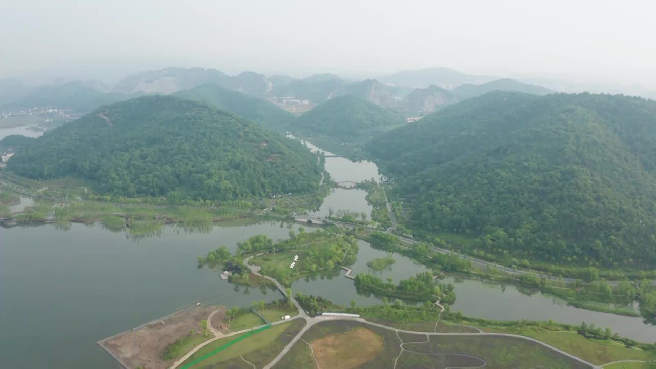 杭州铜鉴湖全景合集航拍（5.22更新）视频素材