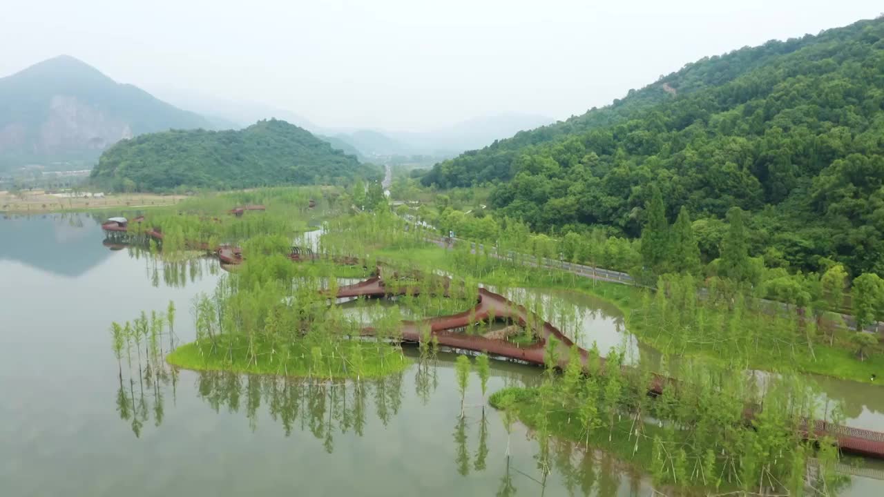 杭州铜鉴湖全景合集航拍（5.22更新）视频素材