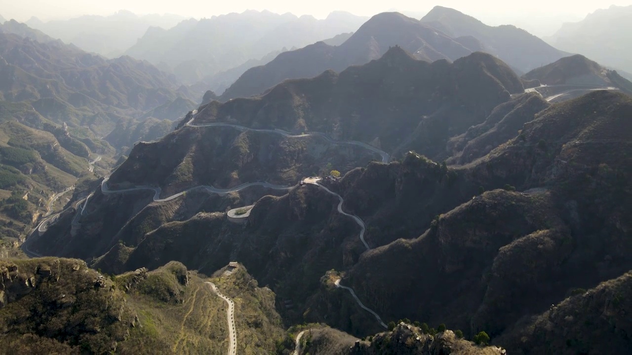 航拍北京十渡风景去峡谷视频素材