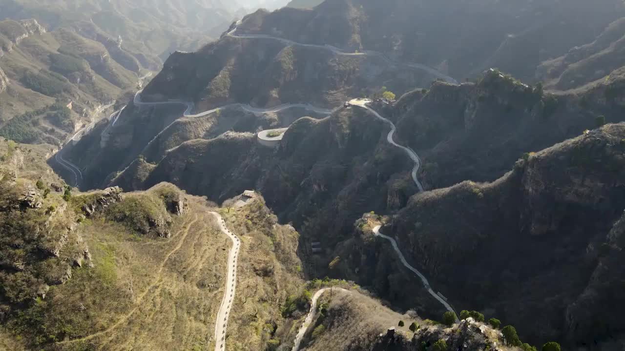 航拍北京十渡风景去峡谷视频素材