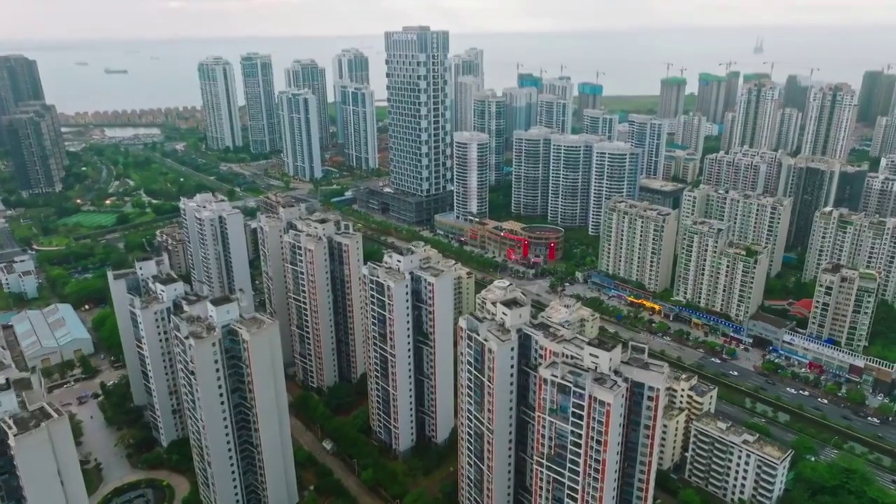 海南海口龙华白沙海甸城市景观视频素材