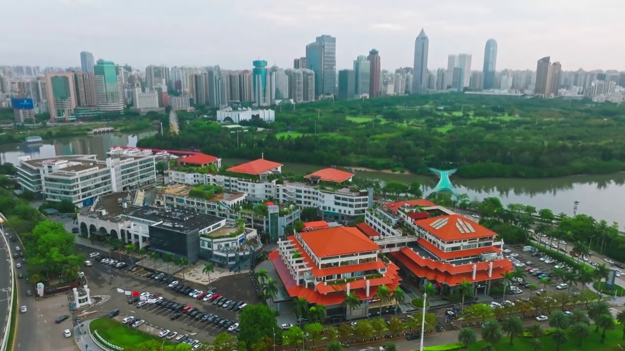 海南海口龙华区城市全景视频素材