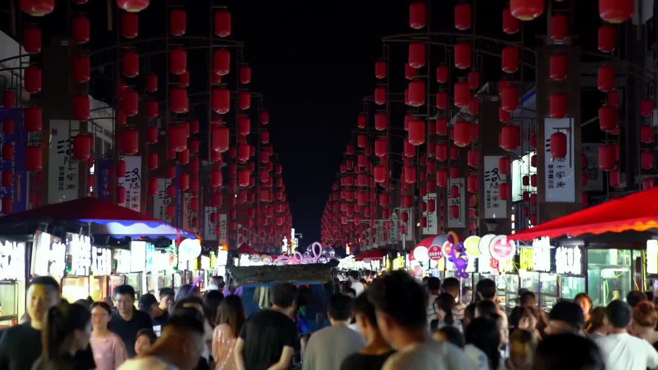 洛阳十字街夜市视频素材