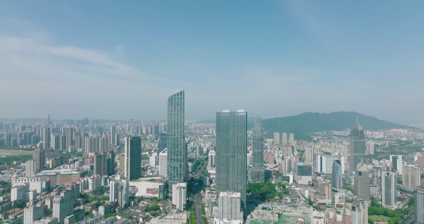 长三角地区江苏省无锡市城市建筑航拍全景风光视频素材