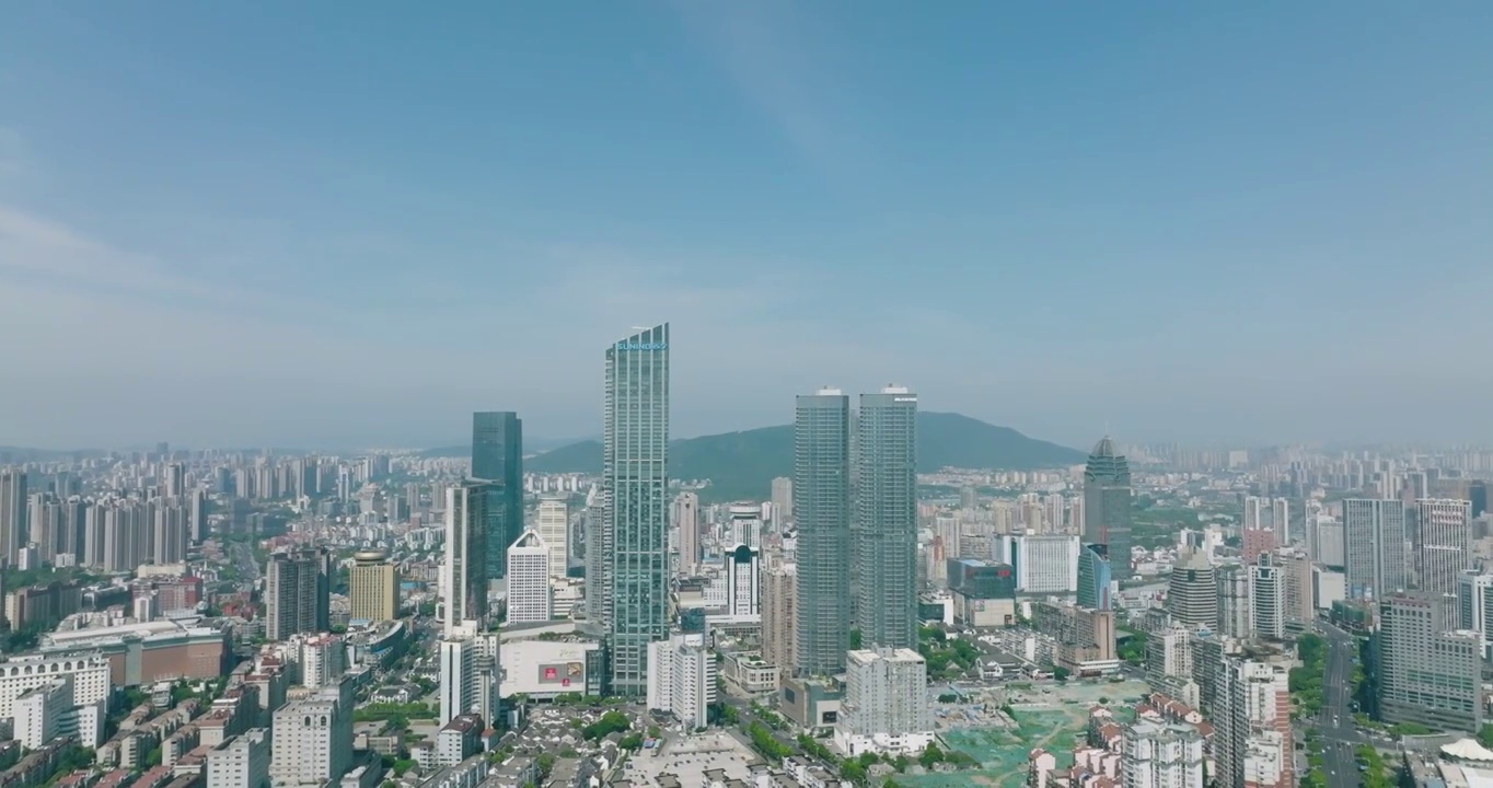 长三角地区江苏省无锡市城市建筑航拍全景风光视频素材