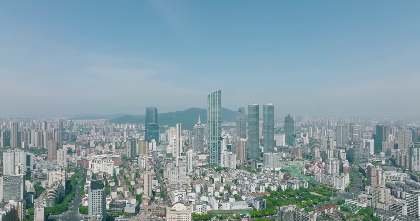 长三角地区江苏省无锡市城市建筑航拍全景风光视频素材