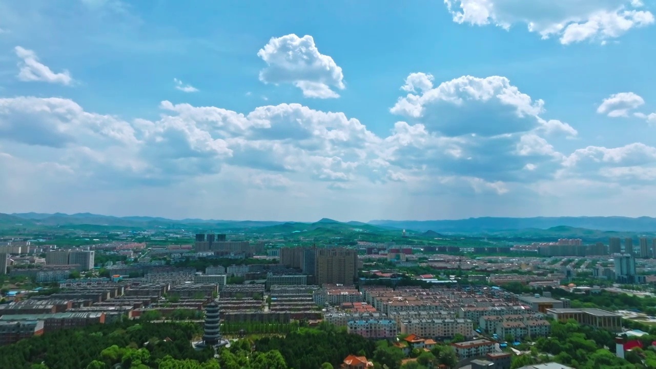 山东淄博淄川区城市风光宣传片素材视频素材