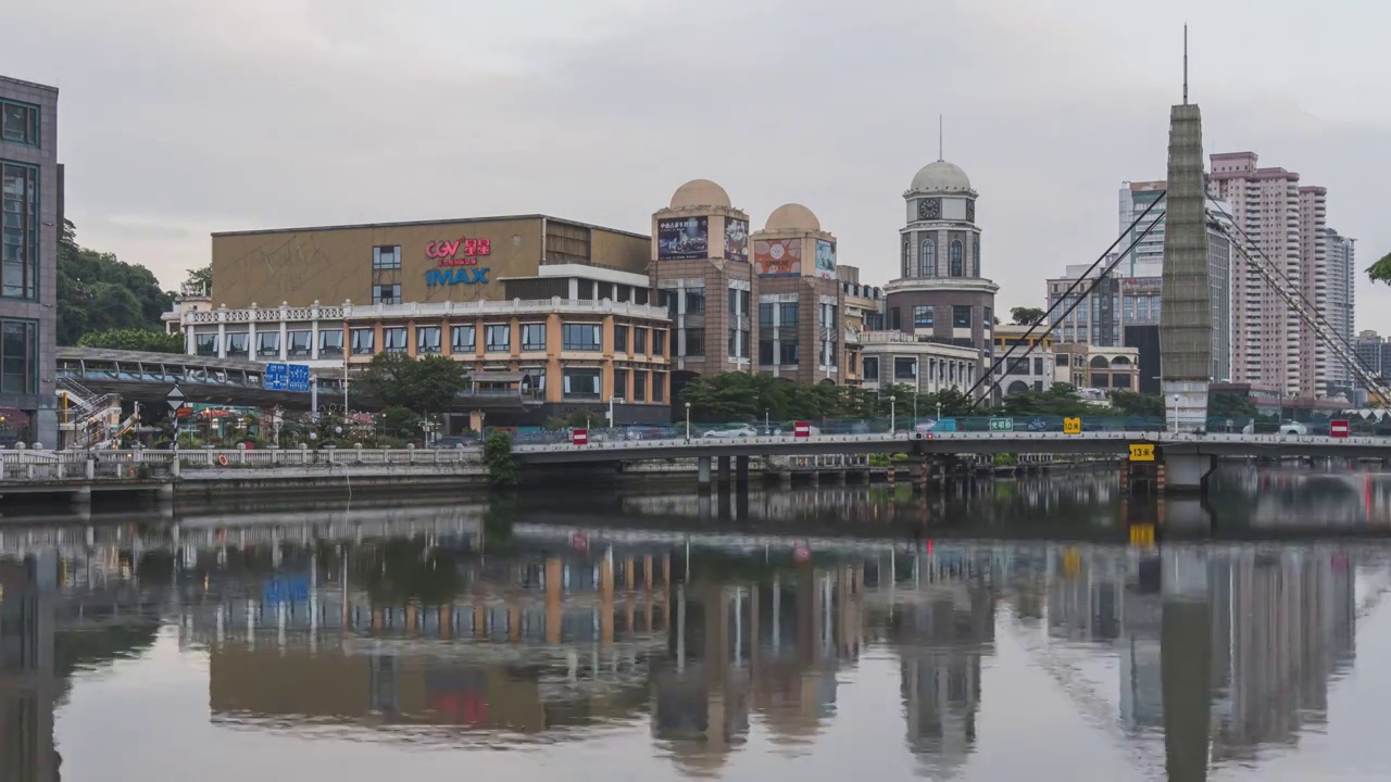 中山市光明桥城市风光延时视频素材