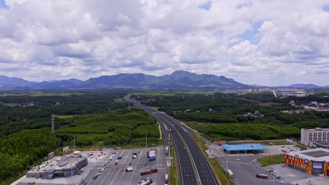 中国基建高速公路航拍视频素材