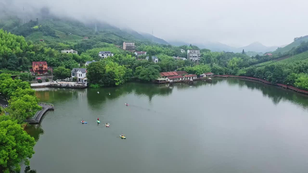 莫干山劳岭水库航拍视频素材