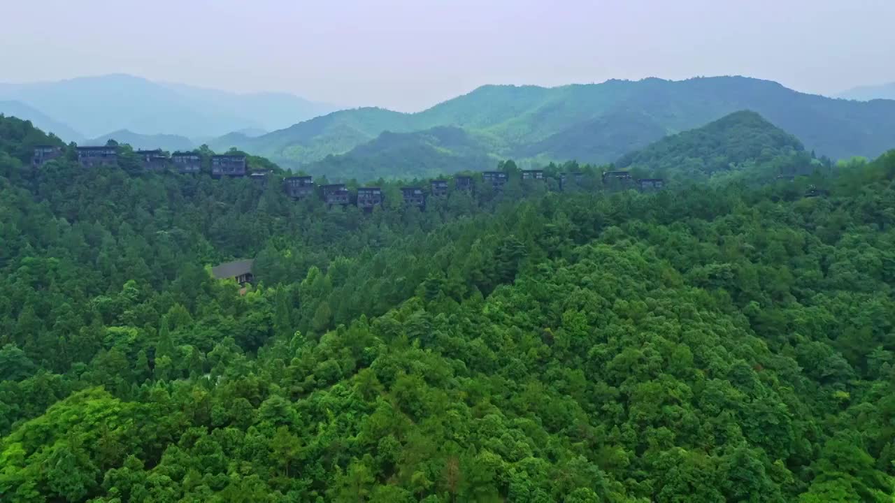 莫干山裸心谷航拍视频素材