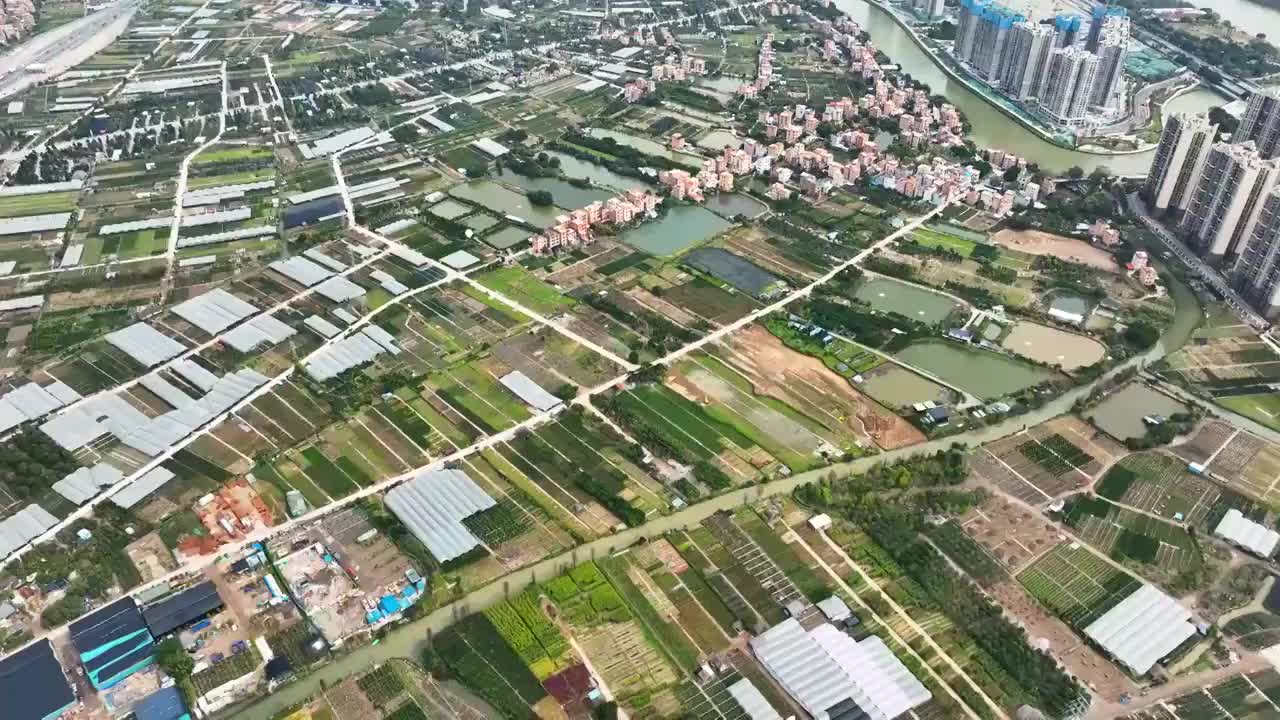 广东佛山陈村水乡 农田 桑基鱼塘 花卉之都视频素材